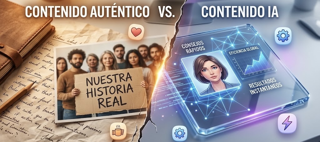 Contenido Auténtico vs. Contenido IA: La Batalla que Define tu Marca en 2026
