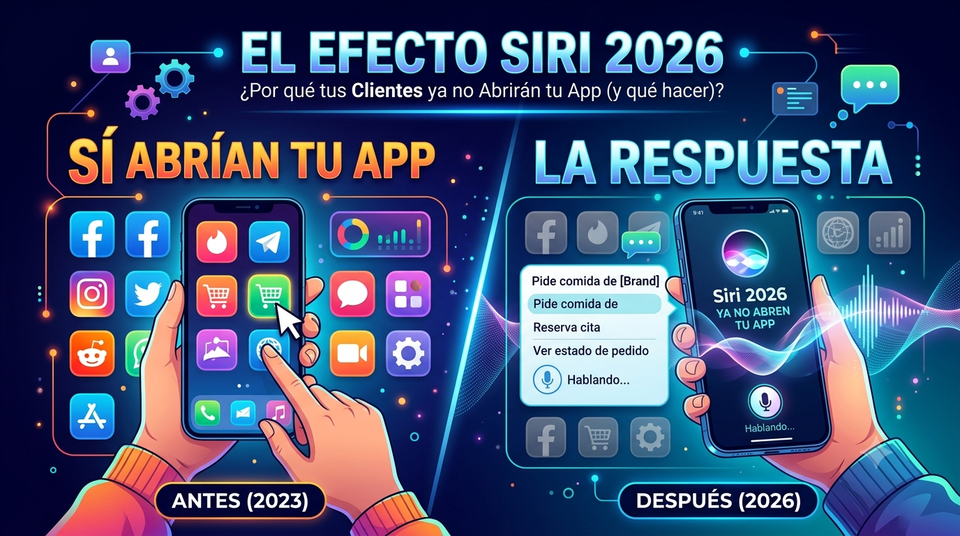 El Efecto Siri 2026: Por qué tus Clientes ya no Abrirán tu App (y qué hacer)